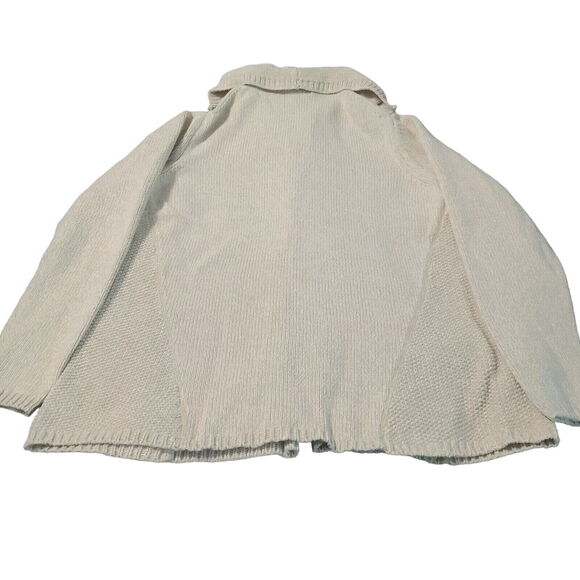 Liz Claiborne Womens Sweater Size XL Light Tan 1 Button Front Long Sleeve Collar - Picture 2 of 12